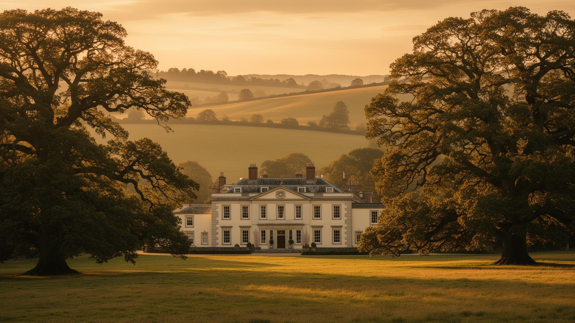 Heritage estate at golden hour